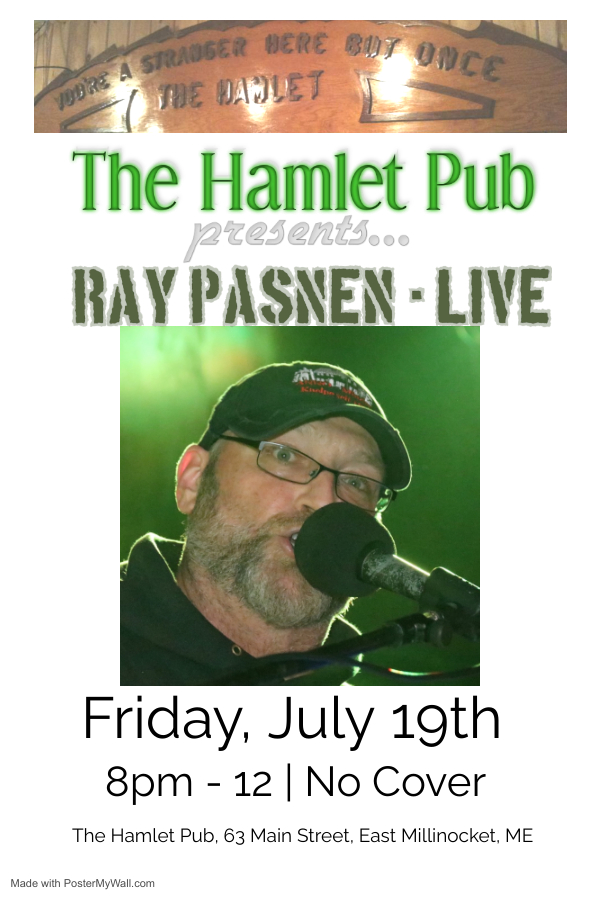 Ray Pasnen - Live!  July 19th at 8 pm.  No cover charge.